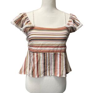 Anthropologie Moon River Striped Top Women's Size Small